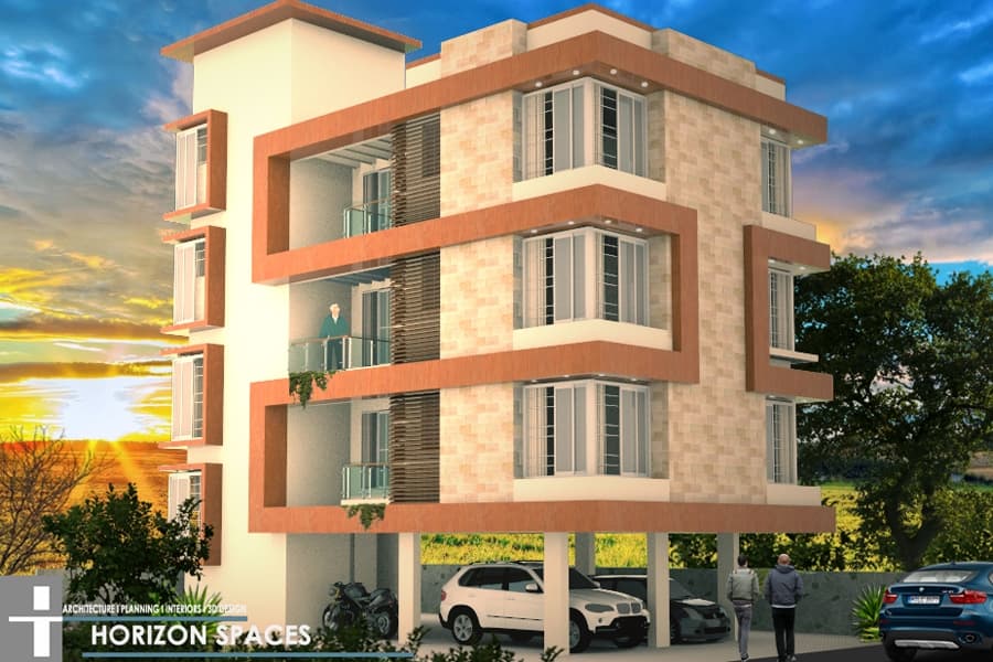 Symmetrical Orange Building Symmetrical Orange Building