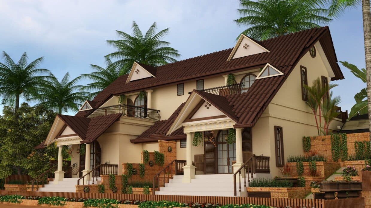 Tropical Duplex Villa in Creams and Browns Features Tropical Duplex Villa in Creams and Browns Features