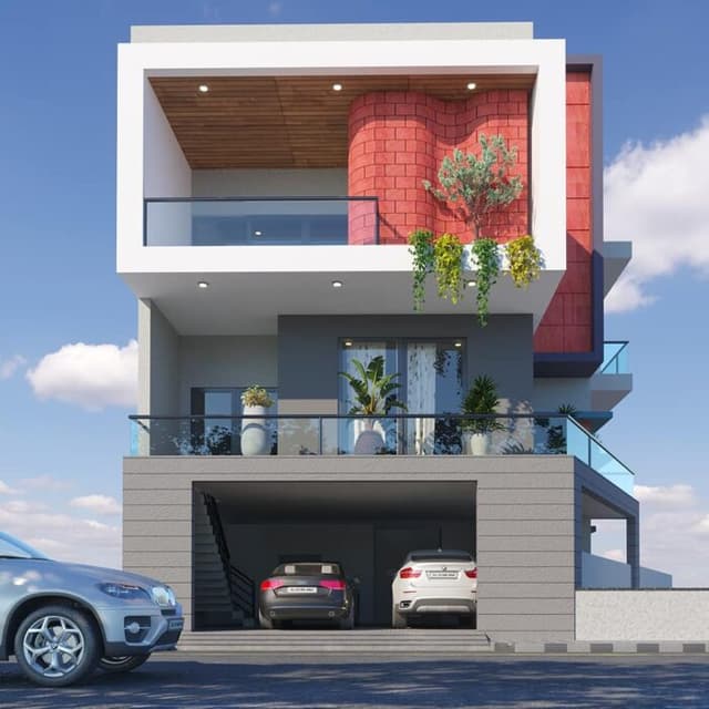 Modern White House Characterized by Clean Lines and Geometric Shapes Modern White House