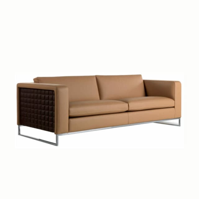 Beautiful Tan Leather Two-Seater Sofa Beautiful Tan Leather Two-Seater Sofa