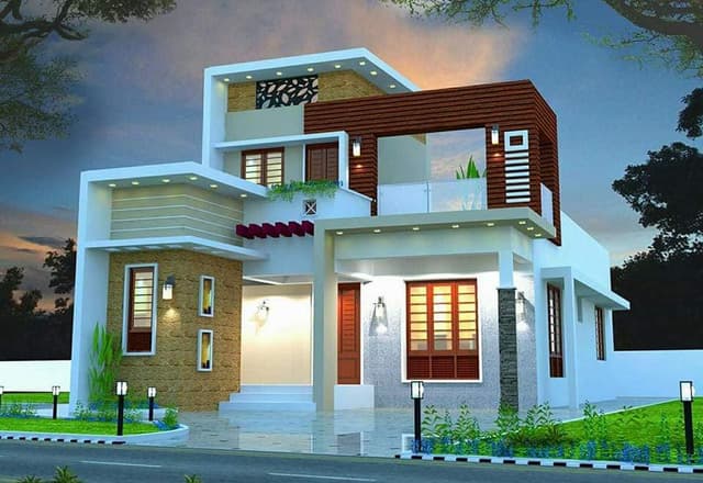 Modern Two-Story House Stands Modern Two-Story House Stands