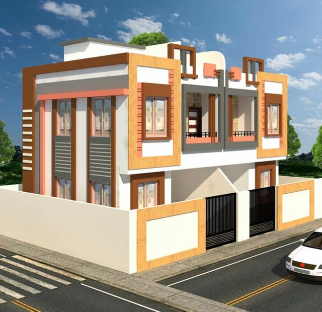 Modern Two-Story Residential Building Modern Two-Story Residential Building