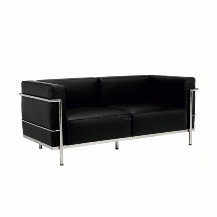 Modern Black Leather Sofa and Matching Chair Modern Black Leather Sofa and Matching Chair