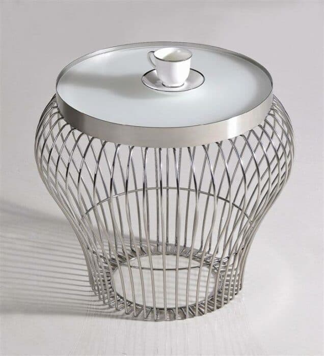 Modern Simplistic Design Made in Steel and Glass Top Modern Simplistic Design Made in Steel and Glass Top