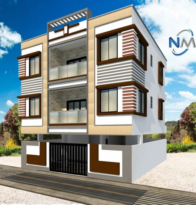 Modern Residential Building with Three Floors Modern Residential Building with Three Floors