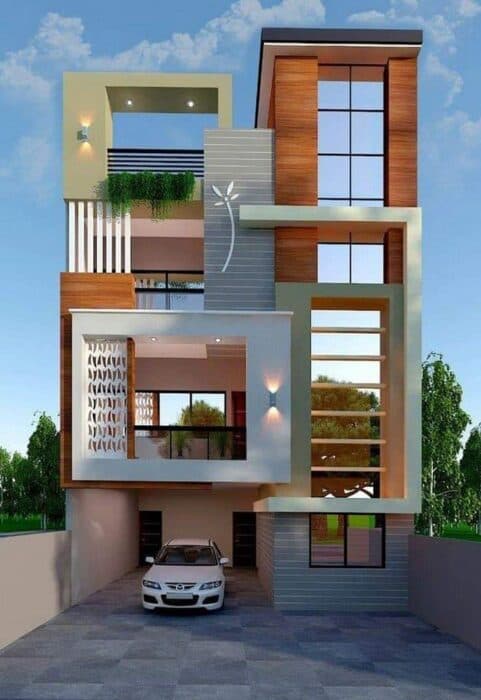 Modern Three-Story Residential Building Modern Three-Story Residential Building