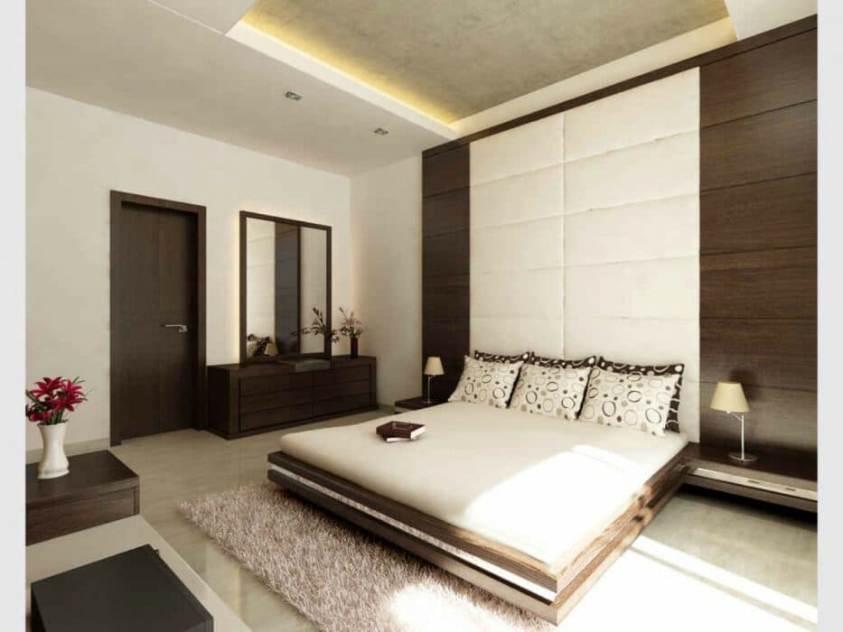 Modern Contemporary Bedroom in Brown and White Theme Modern Contemporary Bedroom in Brown and White Theme