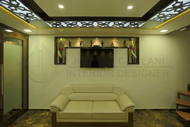 Well-Organized Modern Living Room in Green Theme Well-Organized Modern Living Room in Green Theme