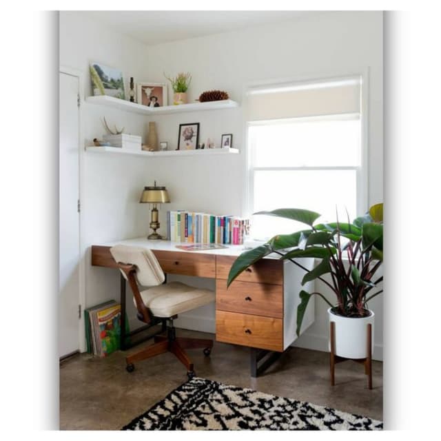 Cozy Workspace in a Well-Lit Room Cozy Workspace in a Well-Lit Room