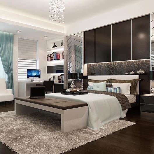 Modern Bedroom Features a Serene Palette Modern Bedroom Features a Serene Palette