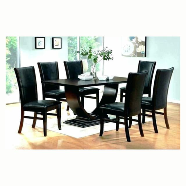 Modern Dining Room – Table Modern Dining Room Setting with a Dark Wood Rectangular Table