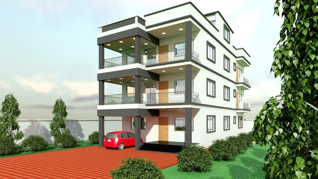 Residential Building with a Contemporary Architectural Design Residential Building with a Contemporary Architectural Design