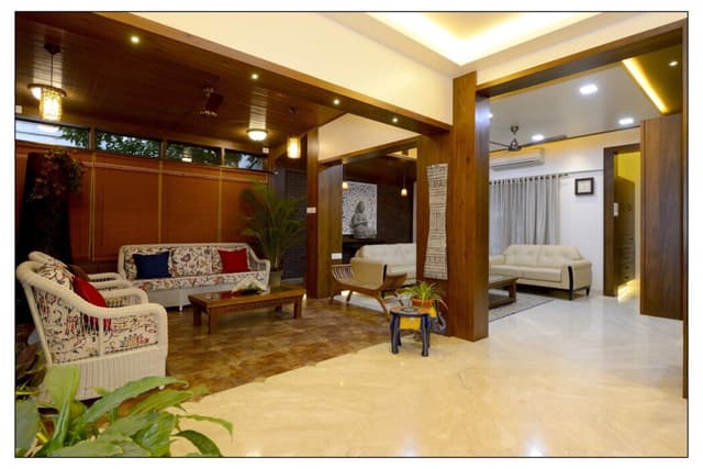 Living Room View – 4 Modern Living Room Seamlessly Extends into a Family Space