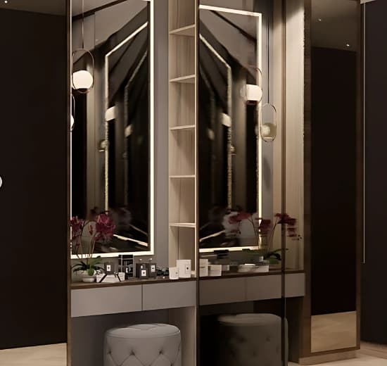 Chic and Contemporary Rectangular Vanity Area Chic and Contemporary Rectangular Vanity Area