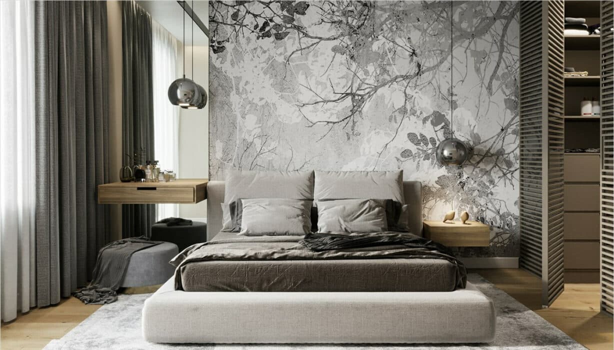 Minimalist Bedroom Featuring a Soft Grey Palette Minimalist Bedroom Featuring a Soft Grey Palette